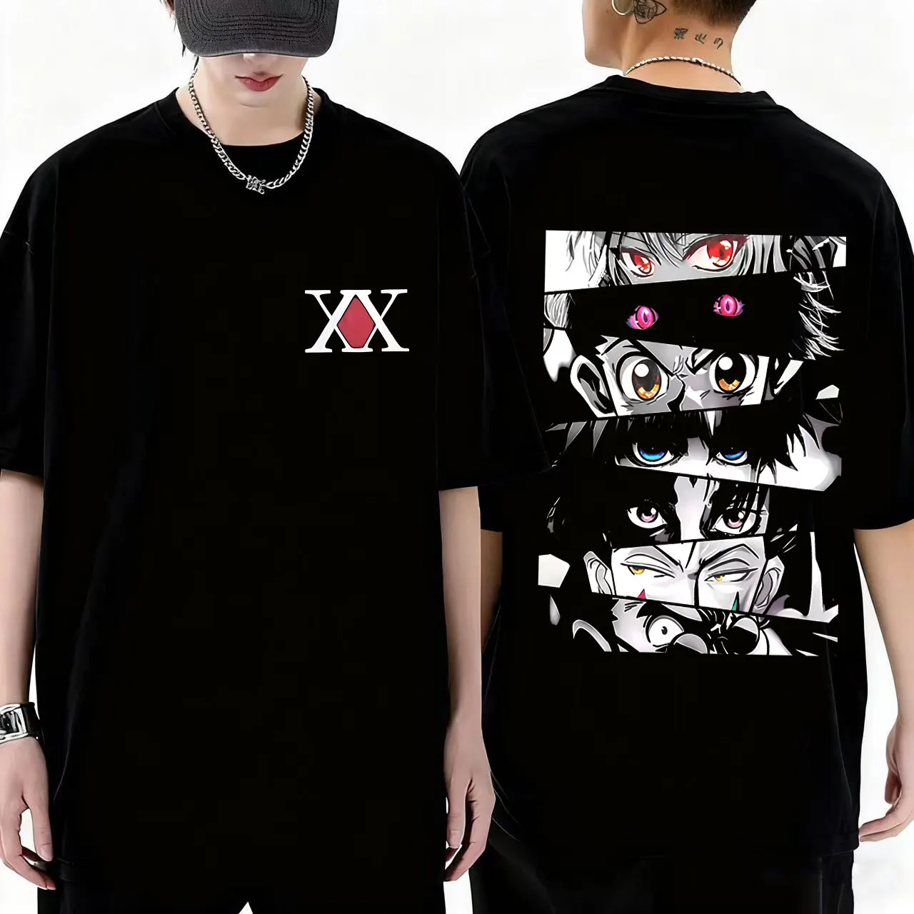 Anime Hunter X Hunter Augen Grafik T-shirt Männer Frauen Hohe Qualität Weiche Baumwolle T Shirts Männlichen Mode Manga Übergroßen Streetwear