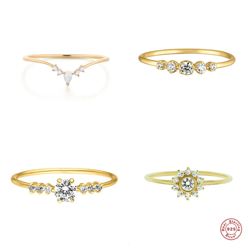 

XSL jiamei 100% S925 Sterling Silver Fashion V-shaped opal Diamond-Encrusted Set Ring Women's Wedding Engagement Jewelry Gift