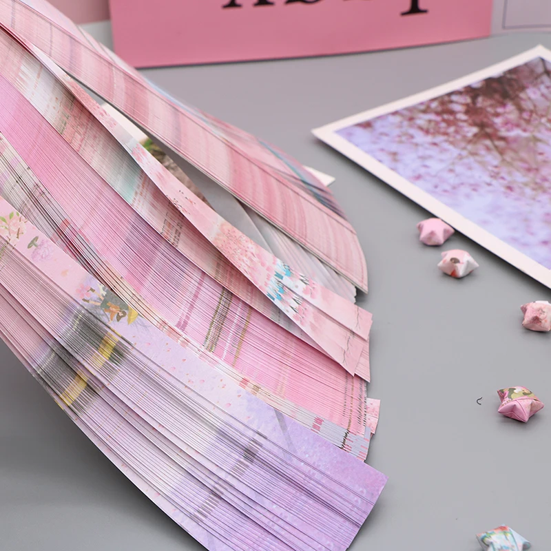 540 povlečení na postel sakura origami hvězdičkami papír proužky šťastný hvězda origami dekorace skládací papír DIY dítě ruka umění crafting zásoby