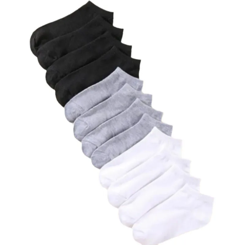 10 Pairs Women/Men Boat Socks Solid Color Casual Breathable Invisible Low Cut Silicone Non-slip Summer No-show Ankle Socks
