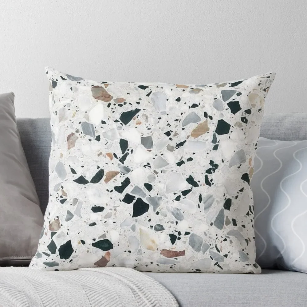 

Terrazzo black, white, grey and bronze Throw Pillow Pillow Case Christmas Cushions For Sofa
