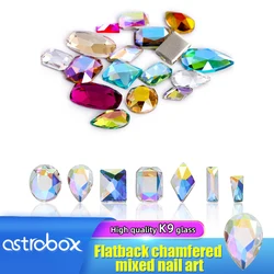 Astrobox 20Pcs Mixed Shape Flatback Stone Gem Glass Nail Art Rhinestone For Jewelry Making Loose Strass Crystal Nail Accessories