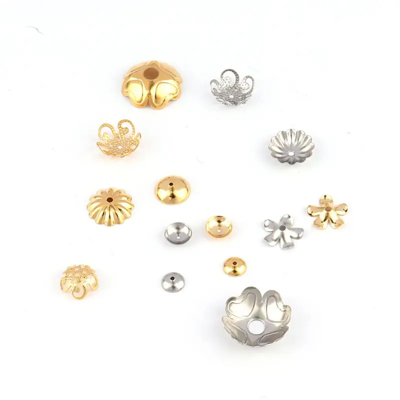

30Pcs/Lot Flower Round Loose Spacer Beads Caps For DIY Jewelry Making Charms Necklace Bracelets Accessories Wholesale Available