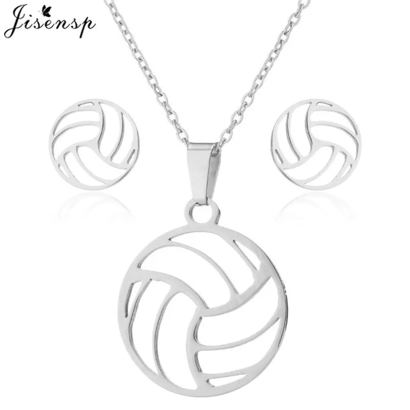 Punk-Edelstahl-Beachvolleyball-Halsketten, hohler Kugelanhänger, trendige runde Halskette für Damen und Herren, Schmuck, Sportgeschenk – Detail 24
