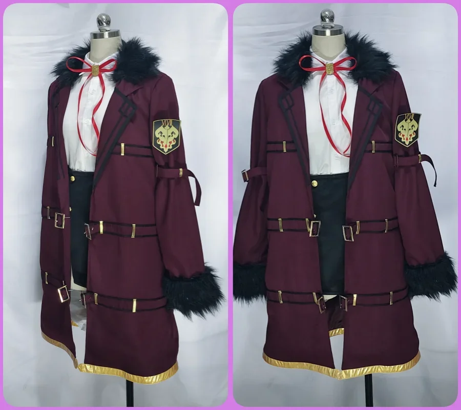 Rikuhatima Aru Costume Cosplay Gioco Blu Archivio Vestito Cosplay Cappotto Camicia Gonne Uniformi per feste di carnevale di Halloween Su misura - immagine 3