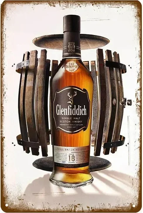 thumbnail image 1 of Letrero de metal vintage con diseño de cigarro, whisky, regalo del Día del Padre, decoración artística vintage, adecuado para bar, dormitorio, cocina, 8 x 12 pulgadas, 1 of 4