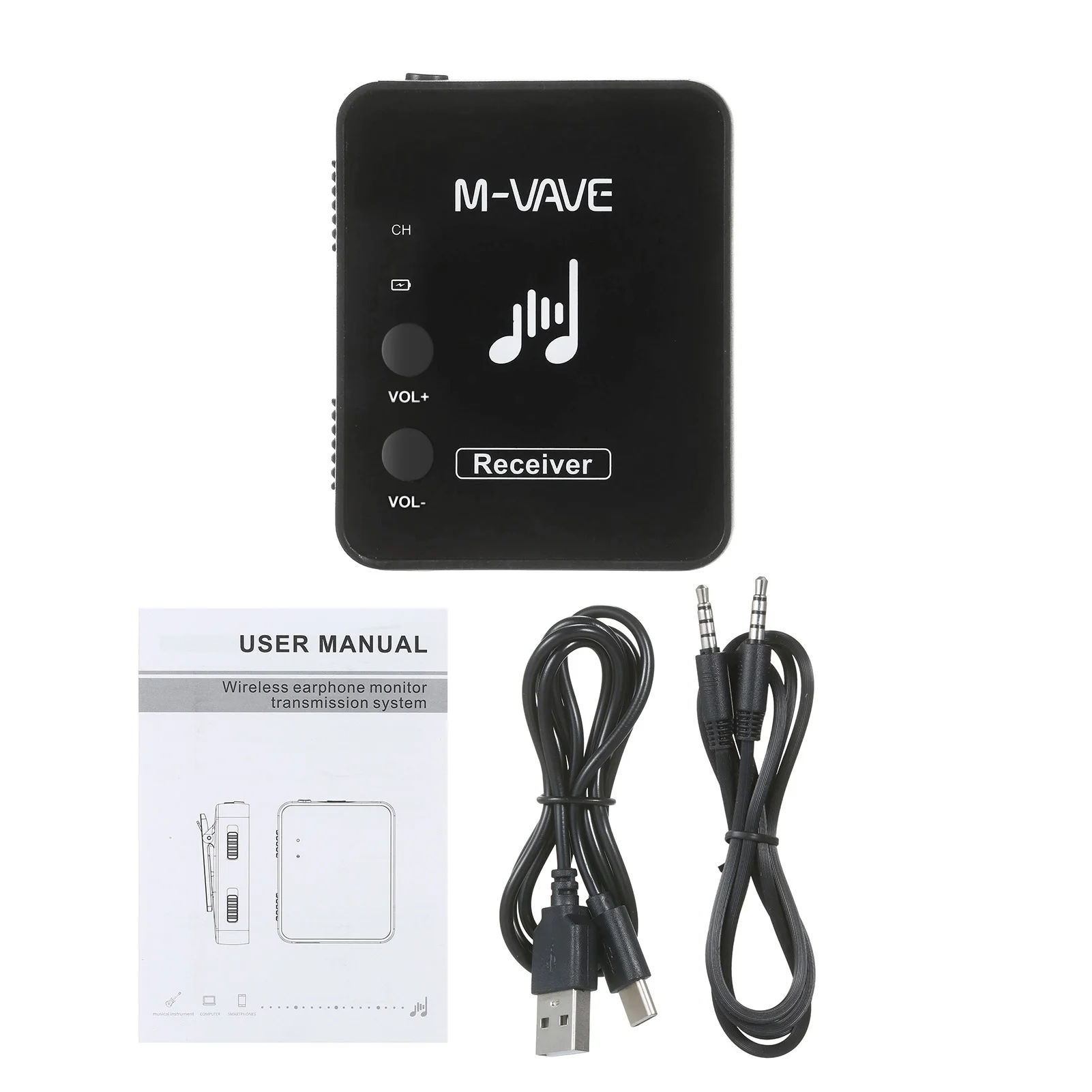 M VAVE WP 10 2 4GHz Wireless Ear Back Receiver Rechargeable Receiver of m-vave-wp-10-2-4ghz-wireless-ear-back-receiver-rechargeable-receiver-of