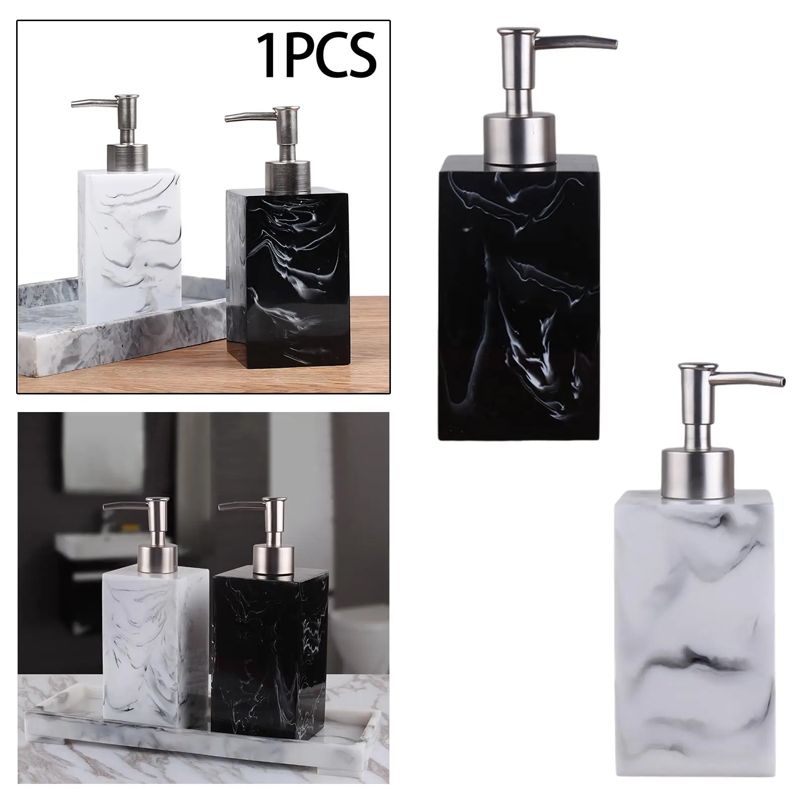 Elegant Marble-Textured Soap Dispenser for Home, Kitchen, and Bath Spaces