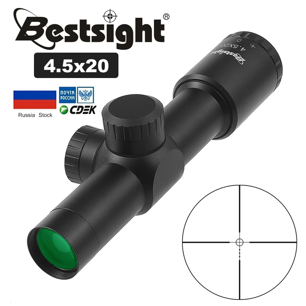 Rifle Scope Bestsight 4.5X20 Compact Scopes AR15 Hunting Rifle Scope P4 Glass Etched Reticle Riflescope For Hunting Sight