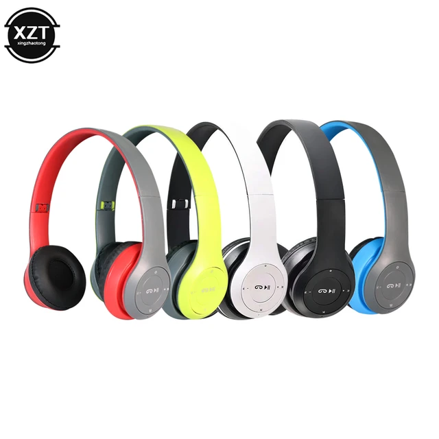 Auriculares inalámbricos plegables con Bluetooth 5,0, dispositivo de audio  y micrófono con bajos, compatible con tarjeta de memoria TF, FM, para iPhone,  Xiaomi, Samsung - AliExpress