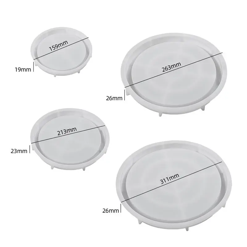 Large Round Storage Tray Silicone Mold Fruit Plate Coaster Mould DIY Ceramic Clay Resin Cement Concrete Casting Molds Home Decor