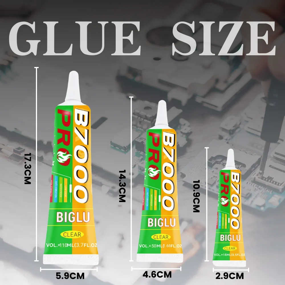 B-7000 Upgrade Adhesive B7000 PRO Clear Slow Drying Soft Anti-vibration Glue for Phone Frame Battery Cover Diamond Jewelry Craft 3