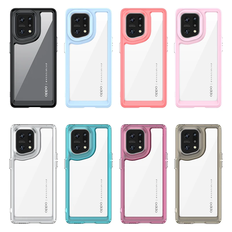 DESSEN Antiurto Cover per OPPO Find X5 Pro 5G, in Morbido Silicone TPU Ultra Sottile Custodia Protettiva e Pellicola, 360°proteggi schermo Bumper Case. Rosa