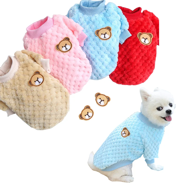 

Coral Fleece Sweater for Dogs Warm Hoodie Coat Jacket Small Dog Chihuahua Kitten Pet Autumn Winter Clothes