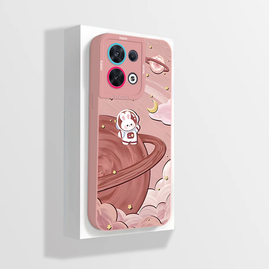Aesthetic Cartoon Astronaut Soft Liquid Silicone Phone Case