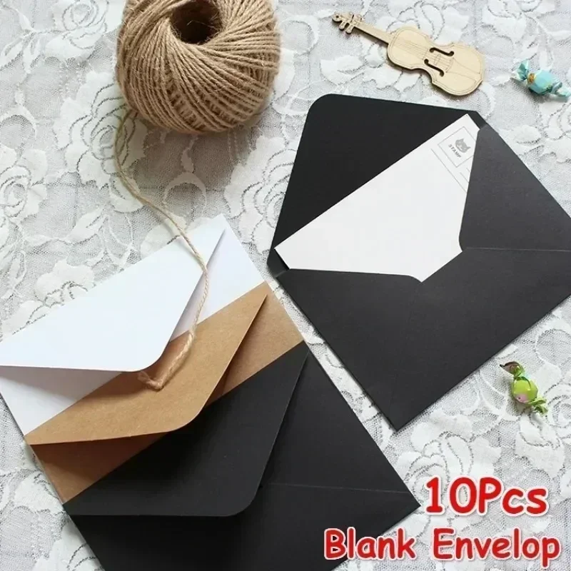 New 10Pcs/lot Vintage Packaging Letter Paper Envelope School Supplies Brown European Style Postcard Invitation Card Stationery