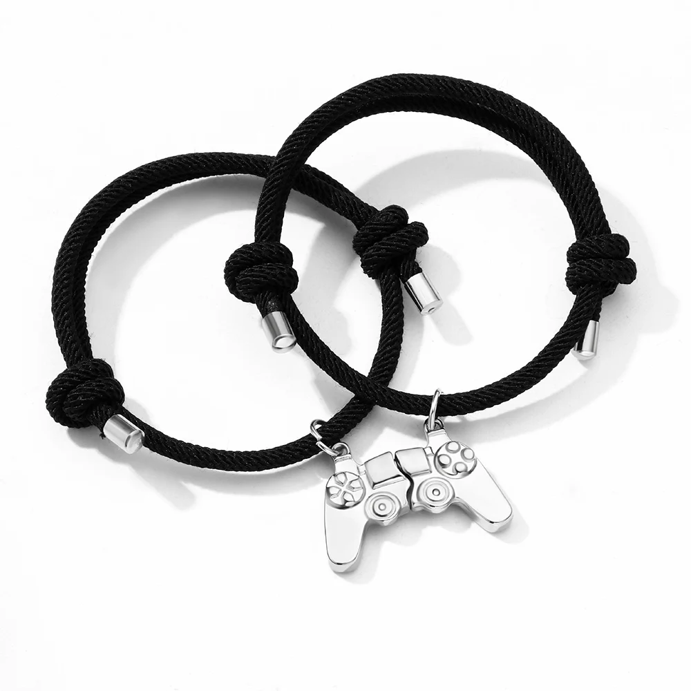A Pair Fashion game console handle couple bracelet magnet stone charm bracelet men women Valentine's Day gift