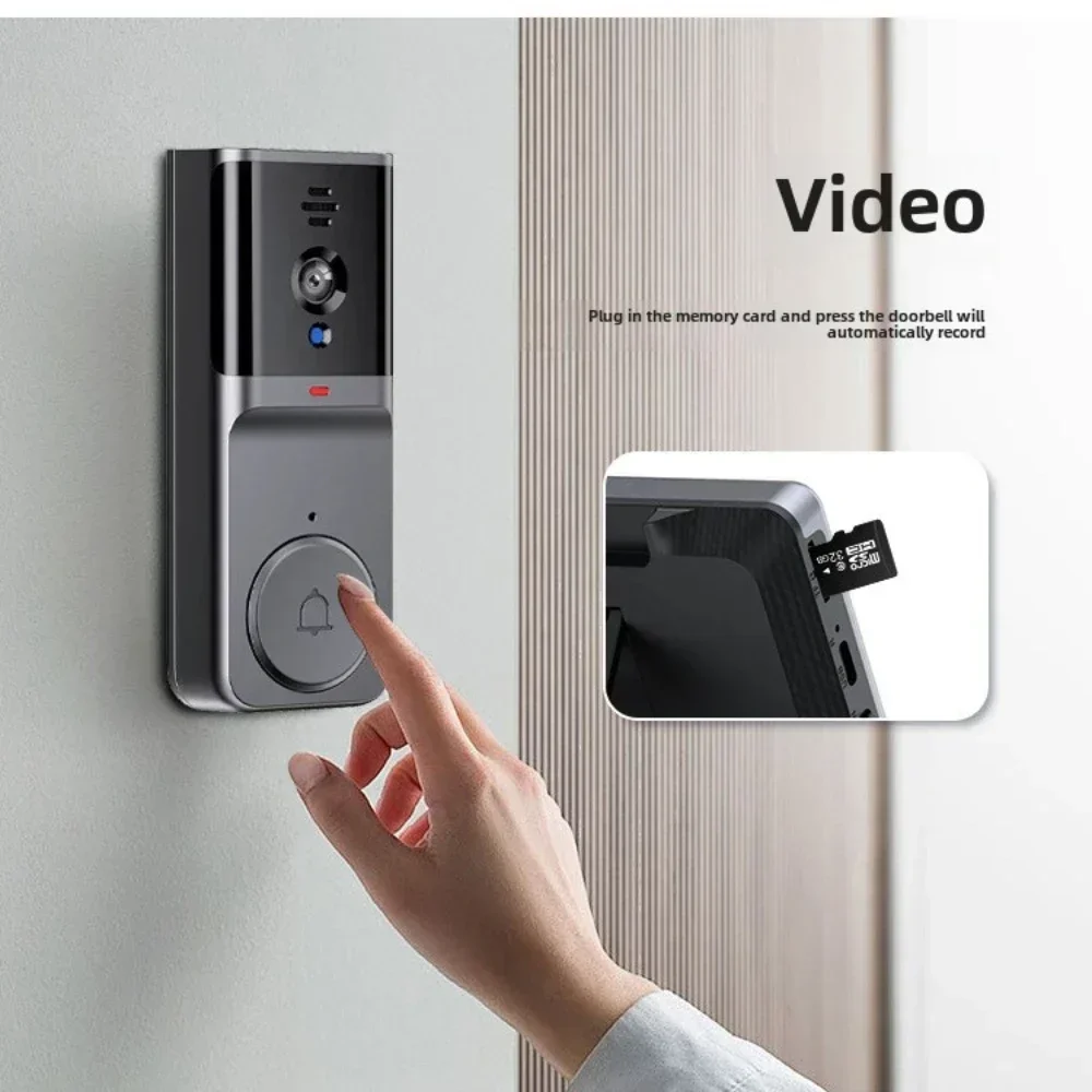 M16A 1080P Wireless Waterproof Video Doorbell 4.3-inch IPS Screen Infrared Night Vision Doorbell Family Apartment 2.4G Camera 2