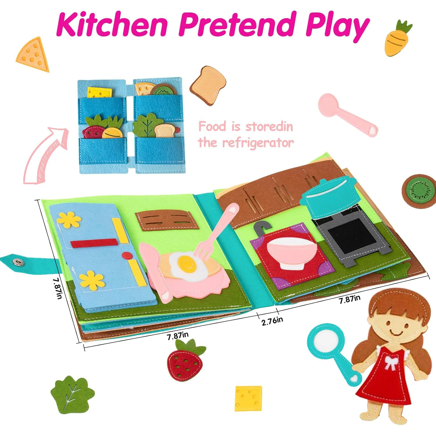 Montessori Felt Busy Quiet Book Educational Daily Learning Toy_voghion.com