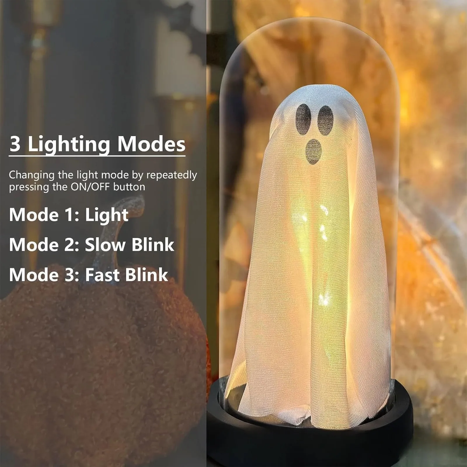LED Glow Ghost Decorations Party Halloween Decoration for Home Indoor Outdoor Haunted House Bar Horror Props with Lights