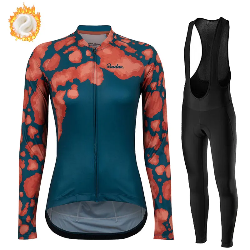 Winter Fleece Warm RAUDAX Women's Long Sleeve Jersey Suit Mountian Bike Clothes Ropa Ciclismo Mujer Racing Bike Cycling Clothing