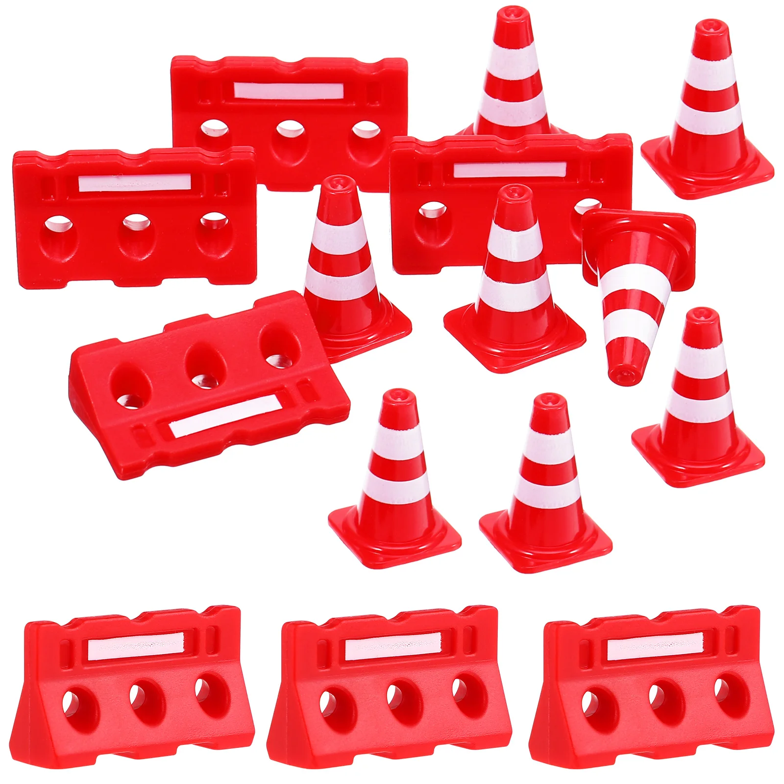 3 Count Small Traffic Cones Roadblocks Sign Barricade Toy Mini Signs Toys Light Plastic Child