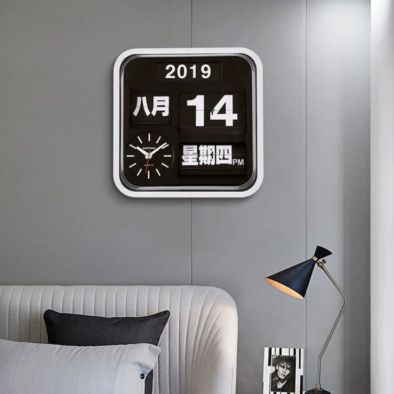 Fartech-mini digital clock table clock digital desk clock digital table clock mini desk clock reloj abatible personalizado reloj de mesa de oficina elegante Automatic page turn clock Perpetual calendar