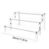 Acrylic Display Risers Clear 4 Tier Perfume Display Holder 30CM Toys Retail Display Rack Jewelry Rack for Decorating/Organizing 6