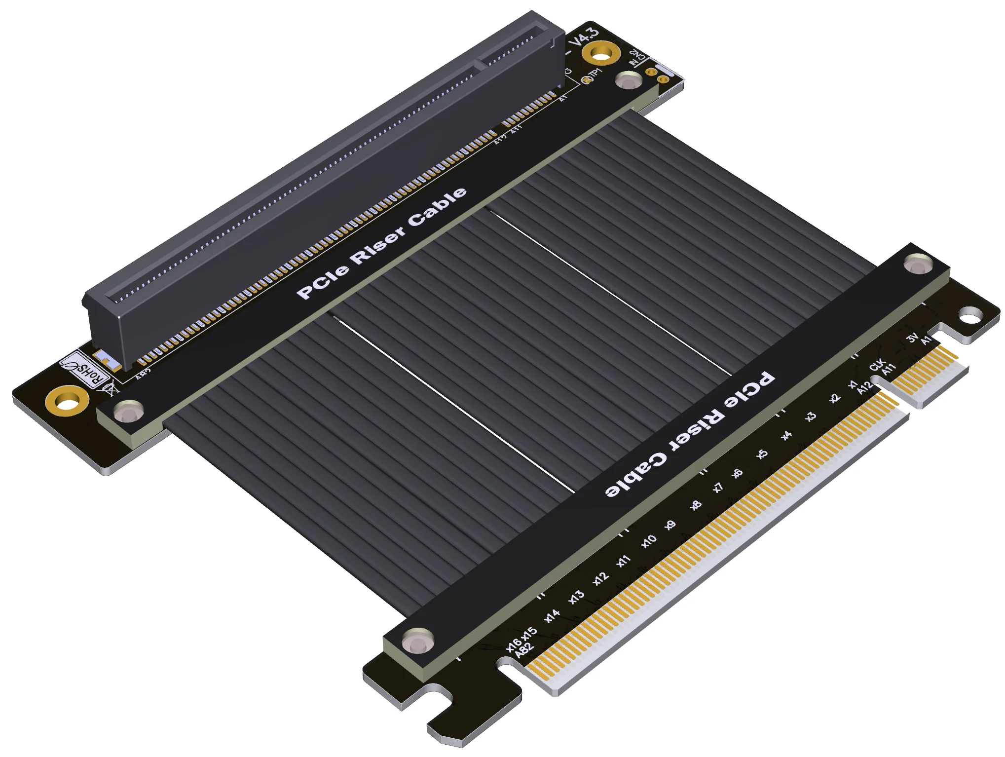 Cavo Riser Cie 4.0 X16 [Rtx3090 Rx6900Xt X570 B550 Z590 Testato] Schermato Extreme Vertical Mount Gaming Pci Express Gen4