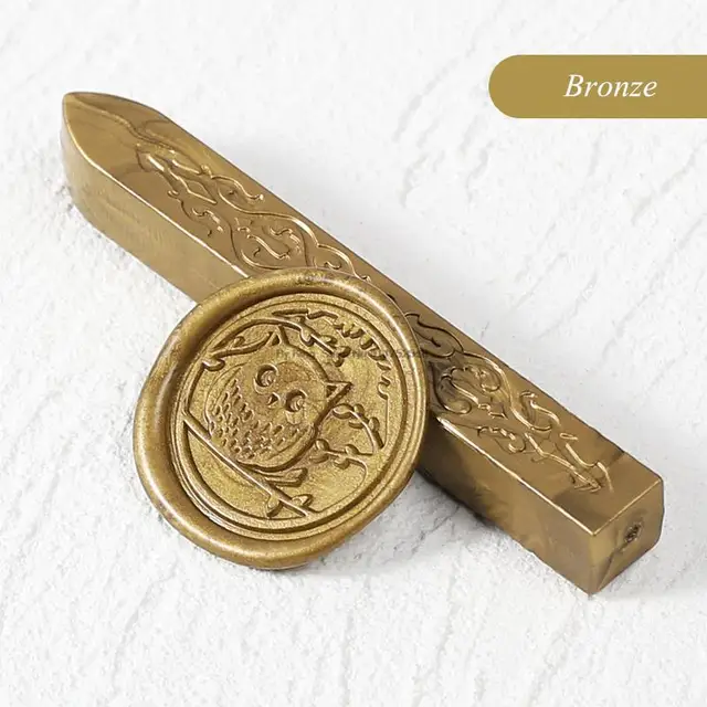 24 Colors Flower Seal Wax DIY Card Invitations Envelope Retro Wax Seal Stamp Wax Seal Magic Arrow Pattern Wax Stick With Wick Bronze
