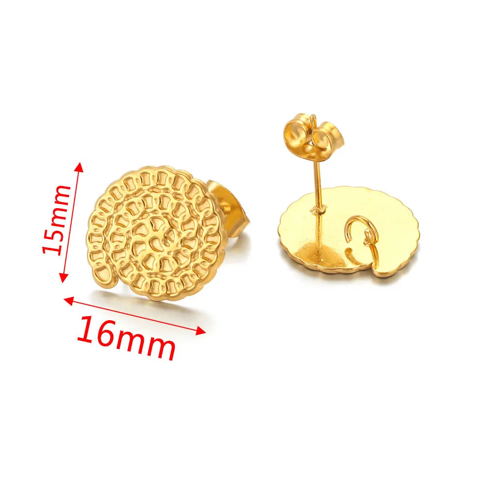 Stainless Steel Braided Thread Earrings Titanium Steel DIY Round Gold-plated Ear Accessories 7