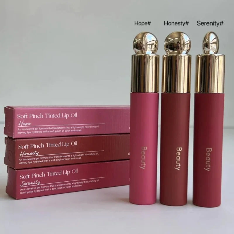 Hot Sale 3ml Rar Beauty Soft Pinch Tinted Selina Lip Oil Liquid  Lipgloss Joy Happy Hope Lipstick Moisturizing Lip Glaze 4