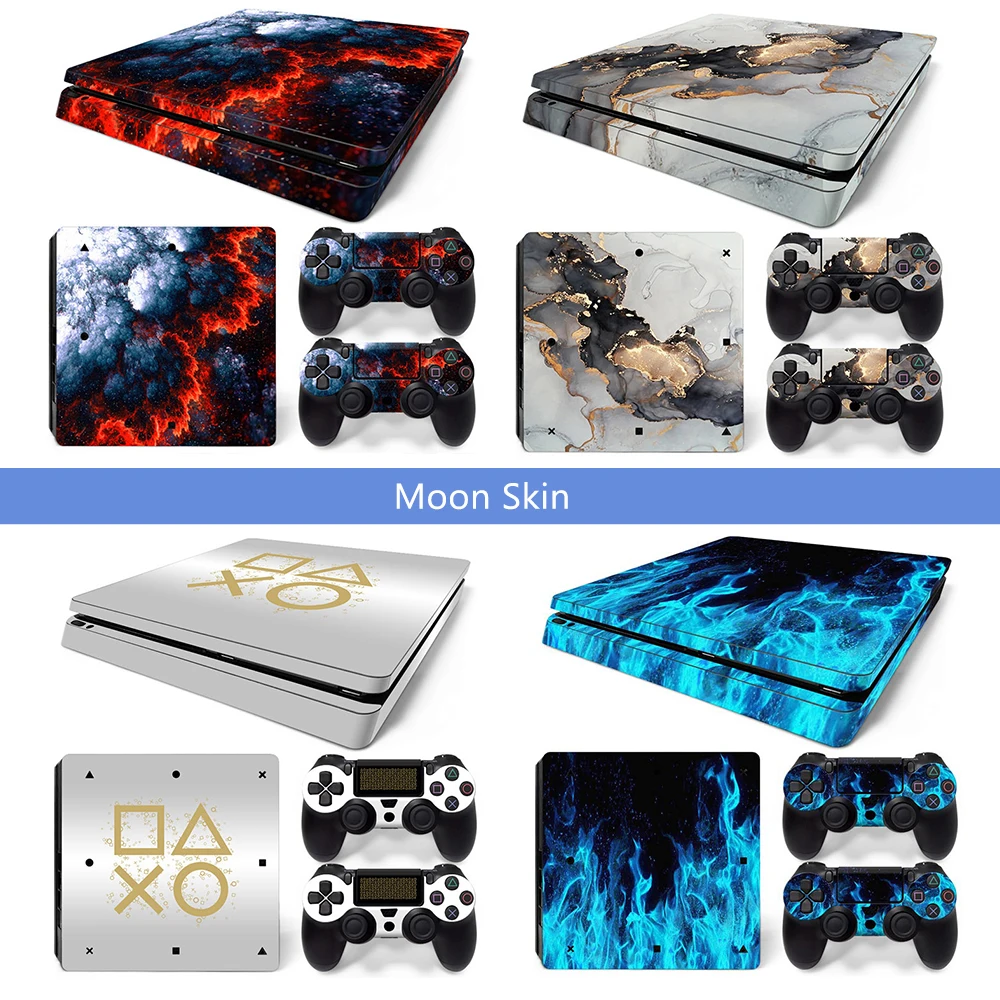 Skin Wrap for PS4 Slim Protective Vinyl Decal Game Accessories Sticker Cover Controller