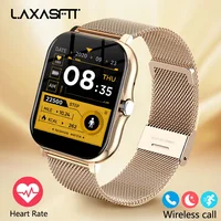 LAXASFIT Smart Watch Bluetooth Talk Heart Rate Blood Oxygen Tracking Exercise Tracking Pedometer Smartwatch Women Men