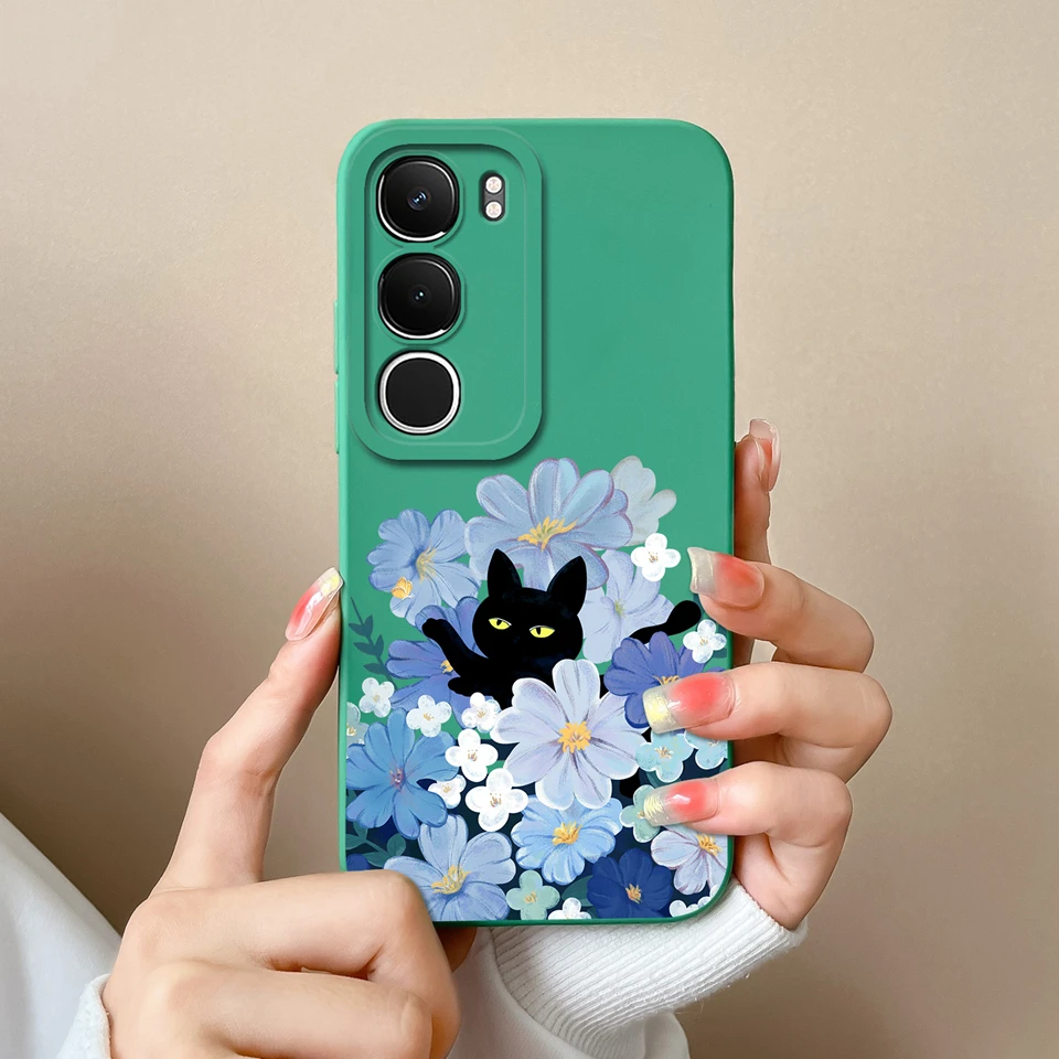 Cartoon Panda Flower Anti-Fingerprint Minimalist Phone Case Protector