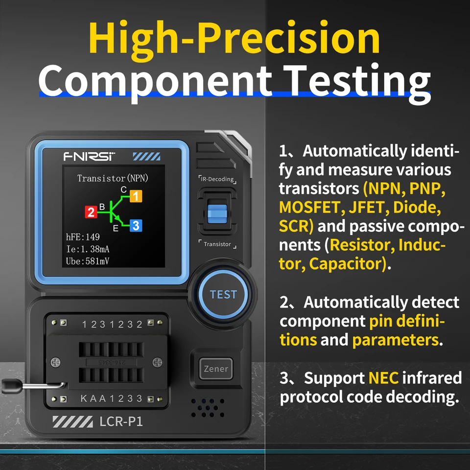 lcr Transistortester, transistormeter met kleurendisplay lcr Transistortester, transistormeter met kleurendisplay