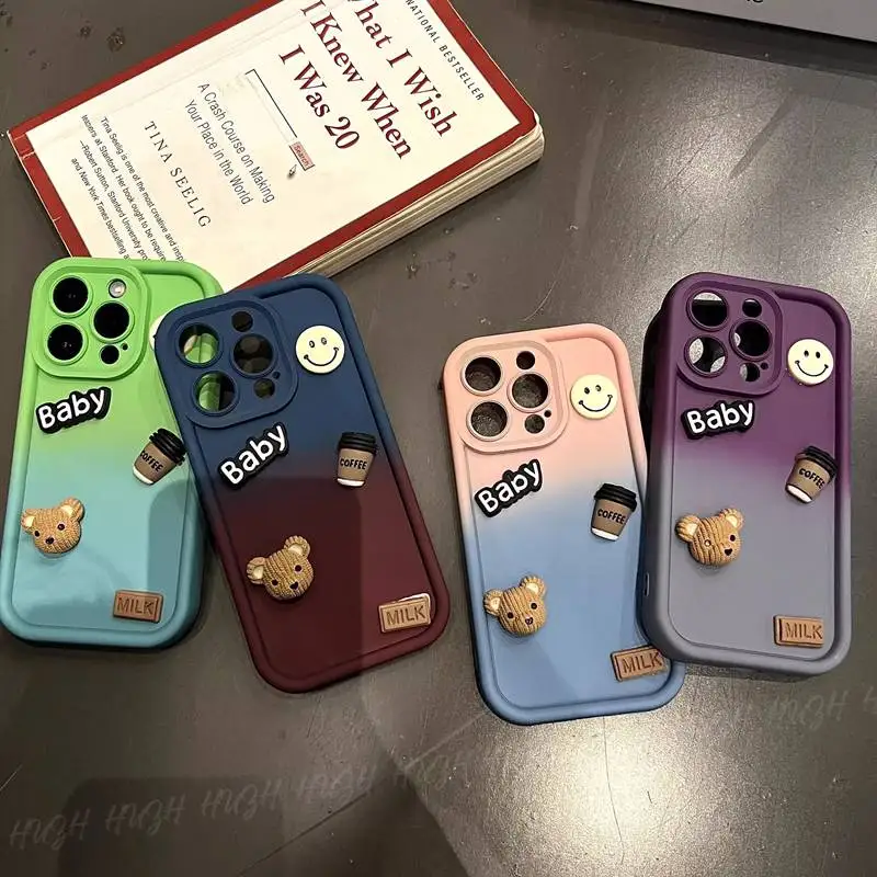 Custodia Per Telefono Sfumata Coffee Bear Per Huawei Honor X9A X5 50 70 90 Magic 5 Lite 50Se Mate 20 30 40 50 60 Pro 5G P Smart Plus Cover