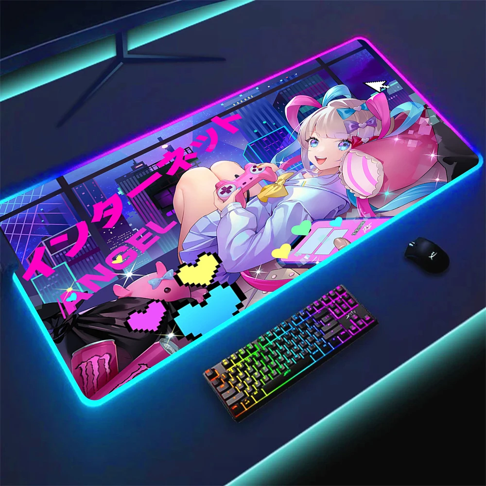 Oversized RGB LED Gaming Mouse Pad with Vibrant Design and Extended Surface (35.4x15.7in)