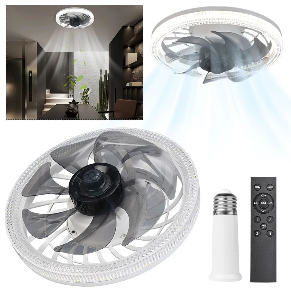 Silent Ceiling Fan Light Remote Control Dimmable AC 85V-265V