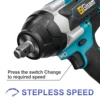 1800N.M Torque Brushless Electric Impact Wrench 1/2 inch Without Battery Cordless Wrench Power Tools For Makita 18V Battery 5
