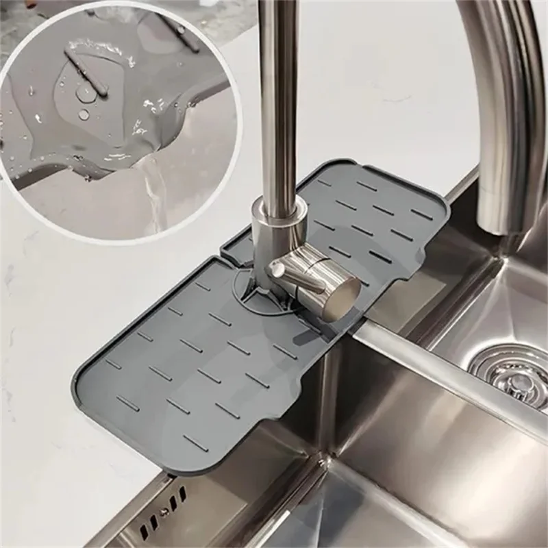 1/2pcs Kitchen Sink Faucet Drain Pad Silicone Foldable Bathroom Countertop Water Splash Protector Mat Kitchen Accessories