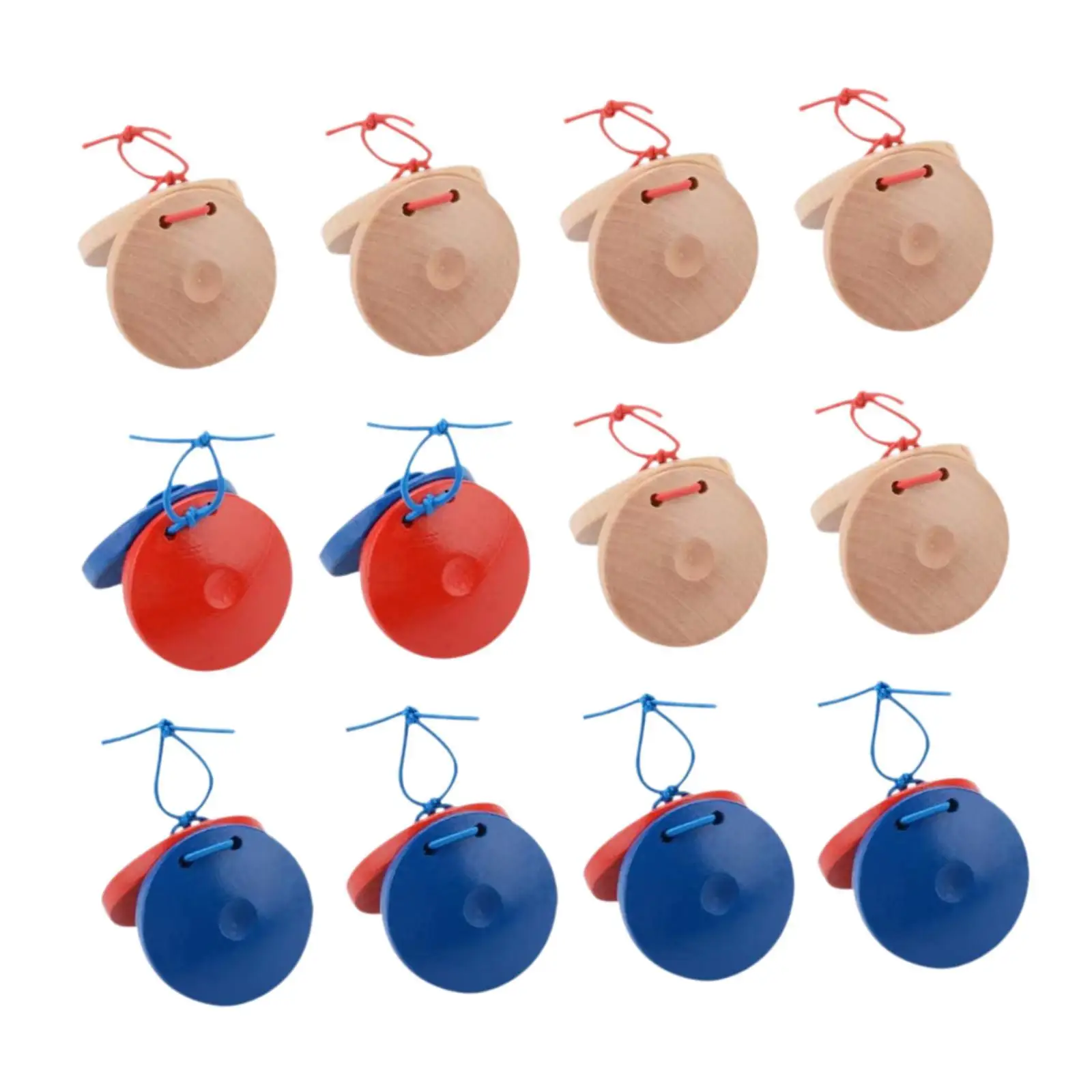 12Pcs Clap Board DIY Rhythm Hand Finger Castanets for Party Adult Toddlers