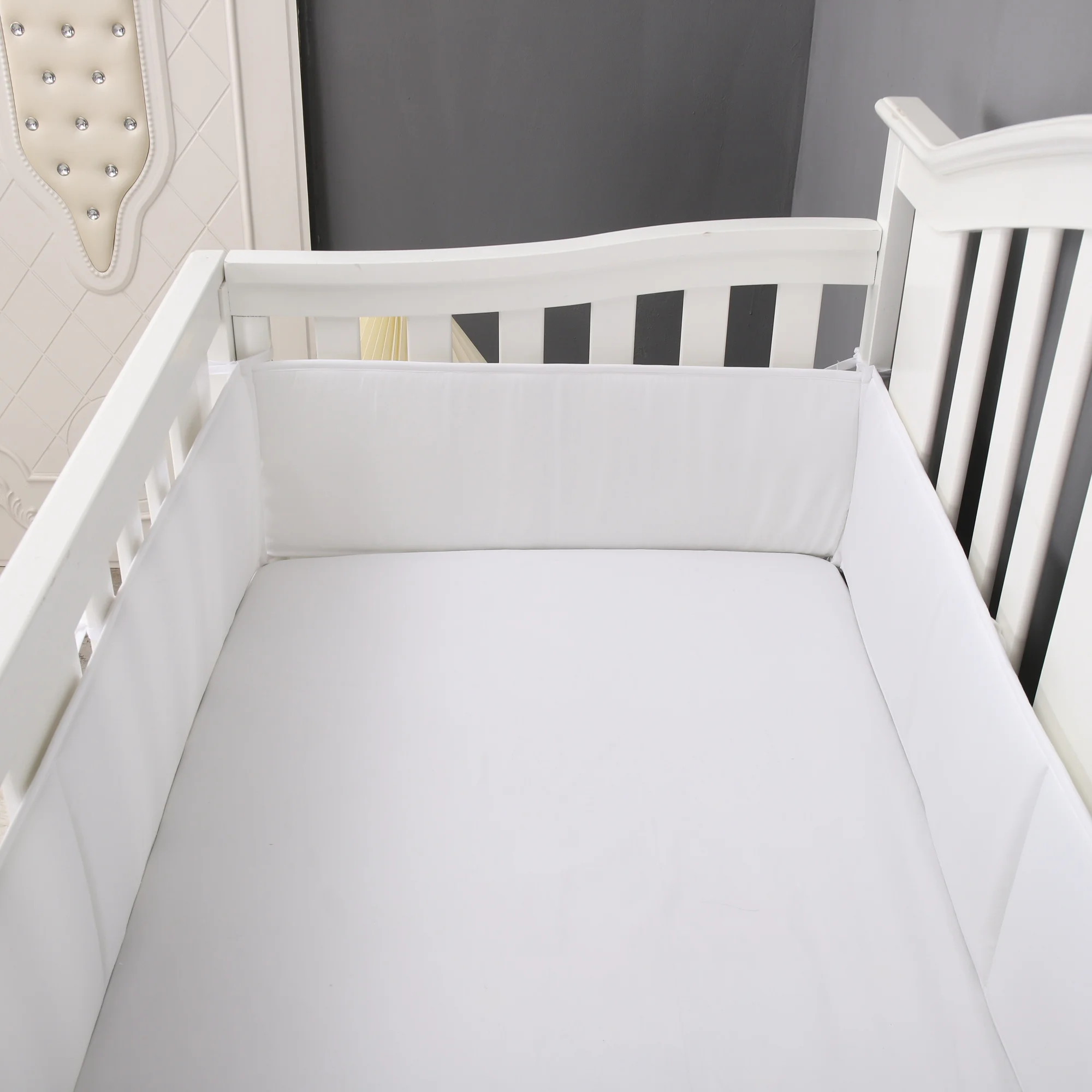 4Pcs baby bedding Crib Bumpers pads Bed Rail Bed Side Soft Rail Anti-collision Crib Liner solid plain color for newborn infant