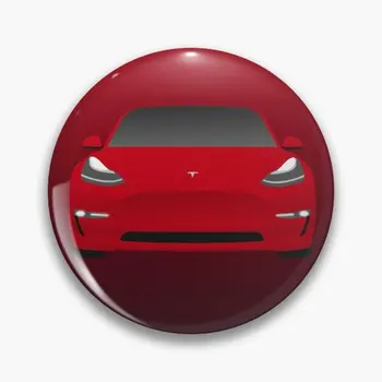 테슬라 모델 3 S3Xy 레드 소프트 버튼 핀 브로치 장식 배지 옷깃 핀 쥬얼리 선물, 금속 칼라 패션 여성 재미있는 귀여운 모자