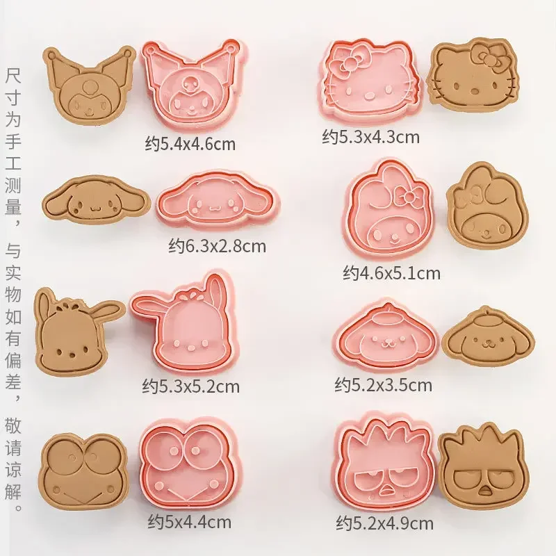 

Kawaii Sanrio 3D Cookie Mold Anime Cinnamonroll Kuromi HelloKitty Melody Stereo Cute Cartoon Plastic Molding Cookies Baking Tool