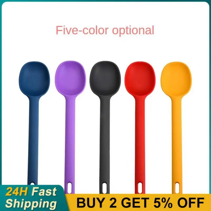 Long Handle Silicone Spoon Convenient Storage Cooking Tools Does Not Hurt The Pot Houseware Mixing silicone spoon