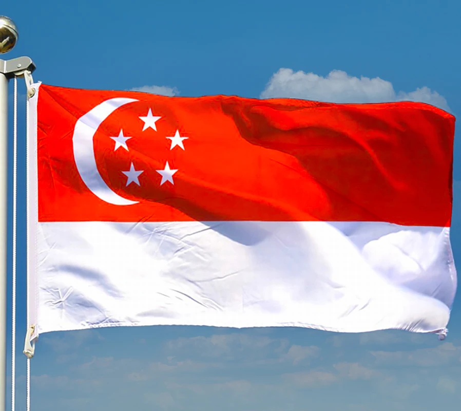 FreeShippingSingaporeFlag90x150cmLionCitySGSGPRepublicOf