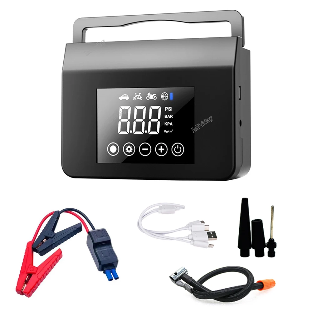 

150PSI Emergency Battery Booster 20000mAh Car Jump Starter 4 in 1 Pump Air Compressor 1000A Power Bank 12V Digital Tire Inflator
