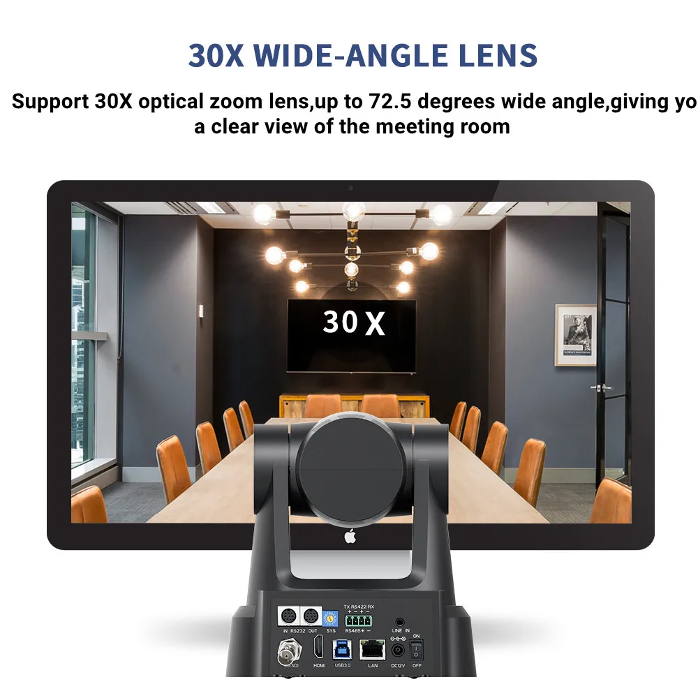 Video Camera 4K/1080P Video Conference Camera HDMI SDI LAN USB 12/20X NDI 60/30FPS AI Tracking for Church Meet Zoom Youtube Skype Live Stream
