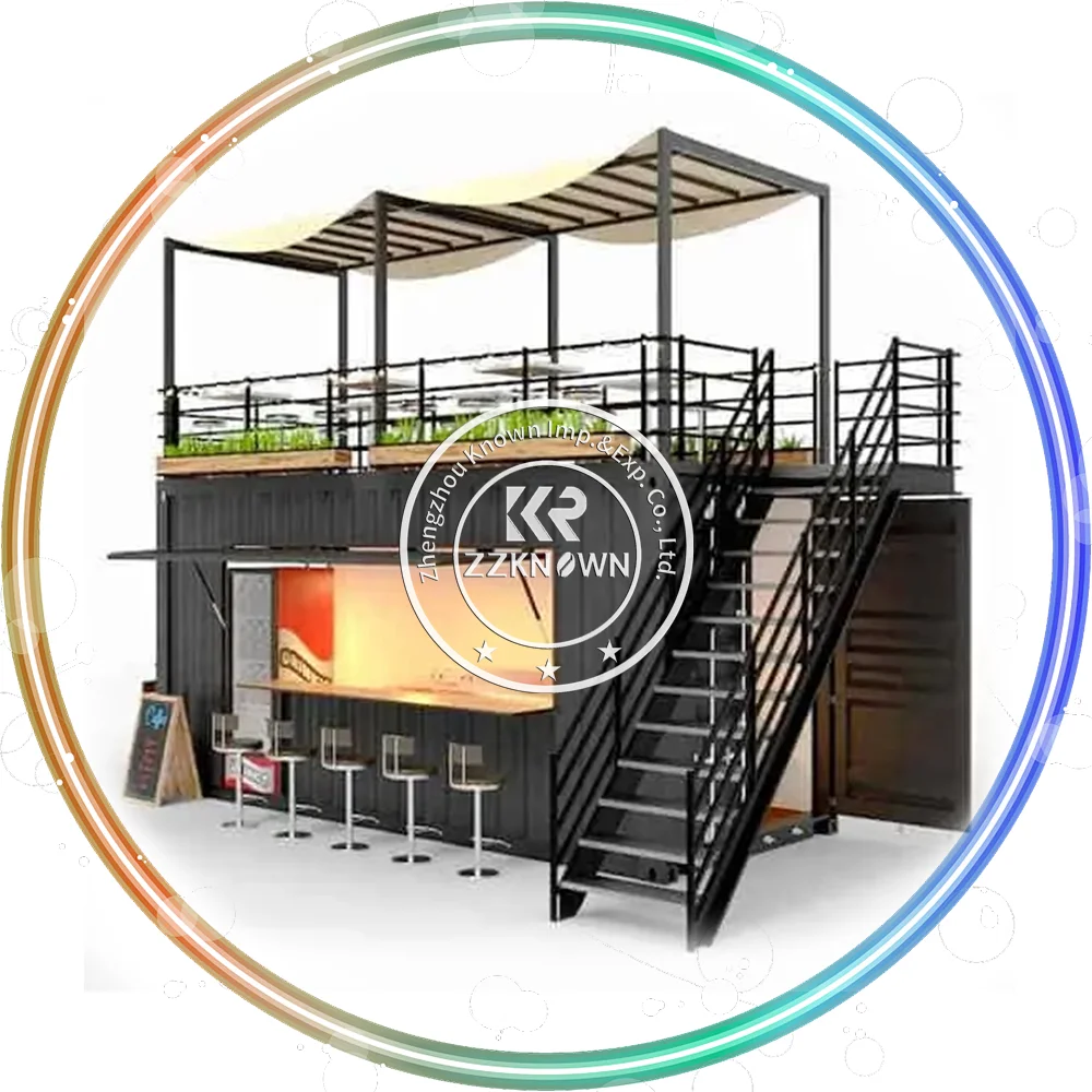 Container Cafe Bar Mobile Coffee Shop 20Ft Porta In Vetro Prefabbricato Container House Building